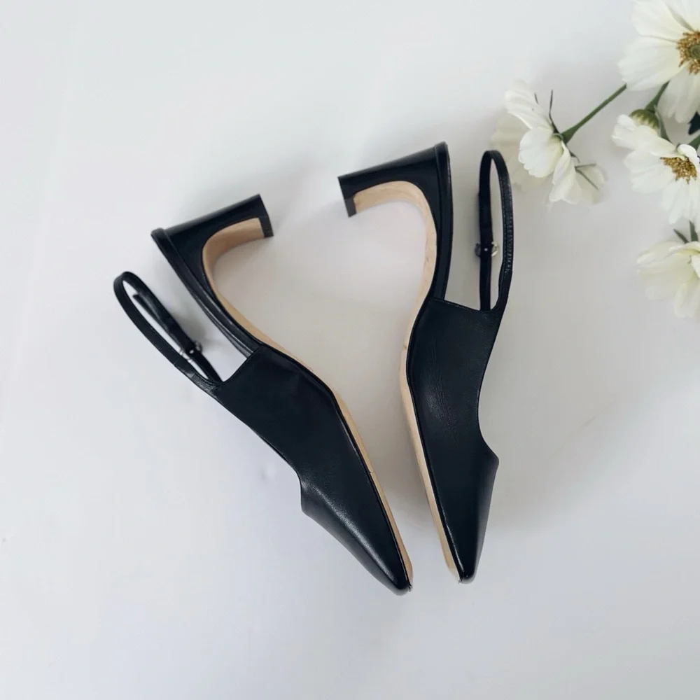 Aeyde Eliza Nappa Leather Black Heels